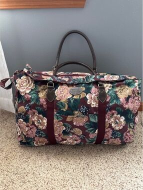 Vintage Gitano floral overnight tote duffle bag 90s